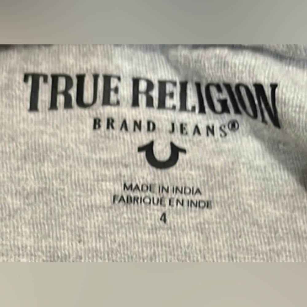 New WOT Size 4 True Religion Kids' Gold Accent Tees in Gray and Black - Picture 5 of 10
